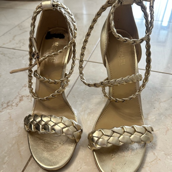Michael Kor Gold Strappy Heels - Picture 3 of 6